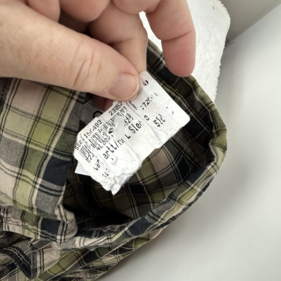 Carhartt Shirt Black Green Plaid Rugged Western Flannel Men's Large Tall NWT - Picture 9 of 14